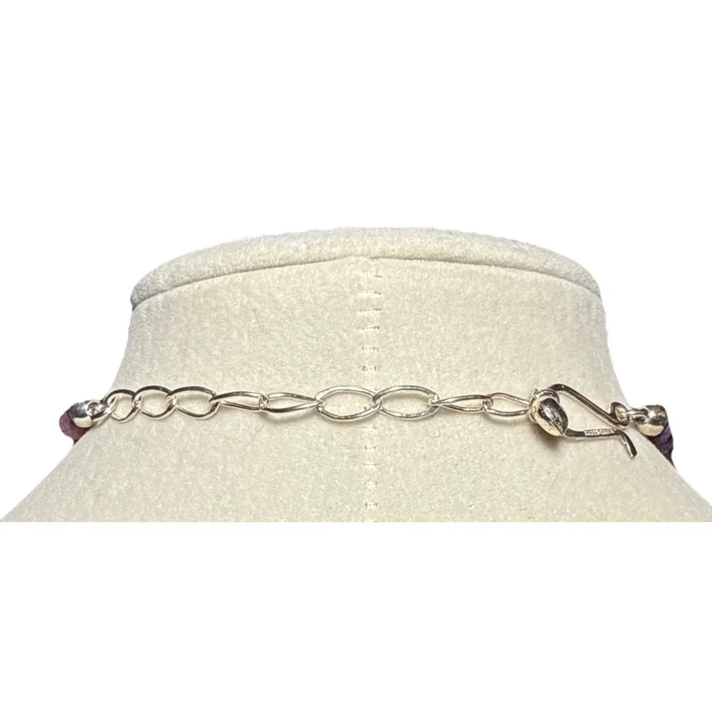 Jay King Amethyst and Sterling Silver Graduated Beaded Necklace J12-4‎